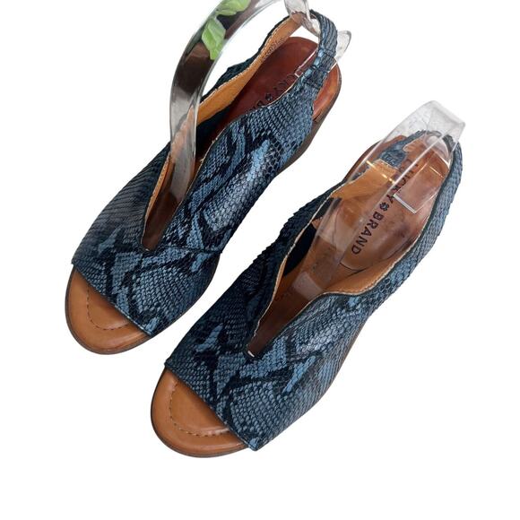 LUCKY BRAND Women's 6.5 Rhazy Bluestone Leather Snake Slingback Sandal Shoe NEW - Picture 2 of 16